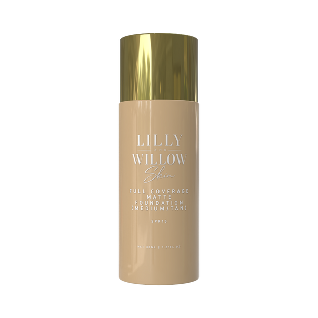 Lilly & Willow Full Coverage Matte Foundation SPF15 in Medium/Tan 