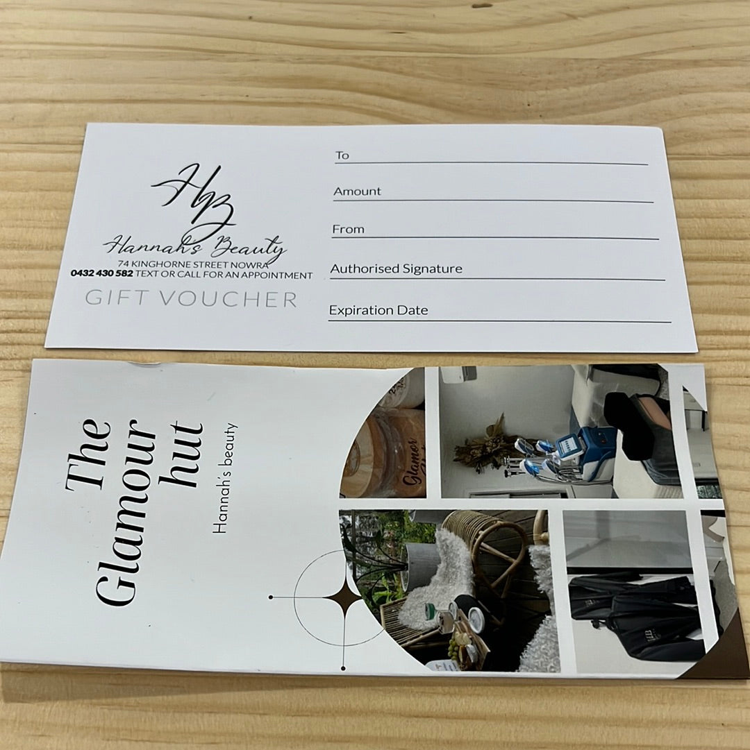 Hannah’s beauty gift voucher